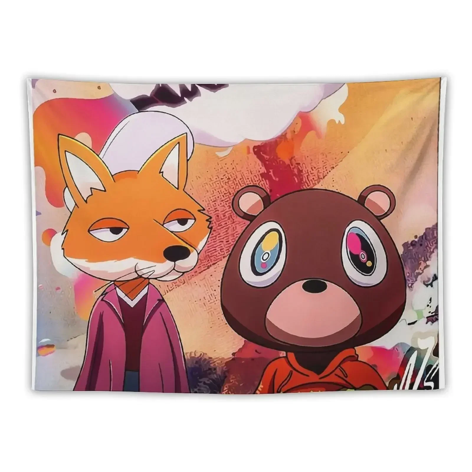 

Fox cudi bear Tapestry Aesthetics For Room Wall Tapestries Room Decor Korean Style Carpet Wall Tapestry
