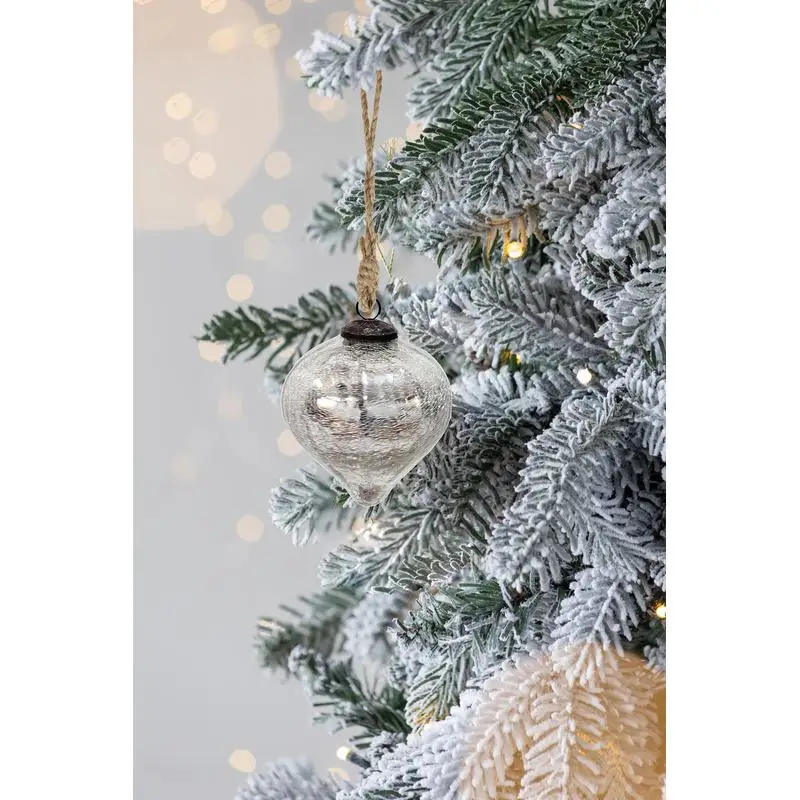 

Set of 4 Decorative Hanging Glass Ornaments, 3.9-Inch Christmas Tree Balls for Holiday Party Decor