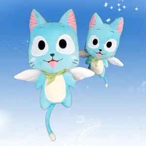 The Blue Tail Fly fairy Tail Happy Blue Cat Plush Toy Soft Anime Stuffed Animal For Collectors