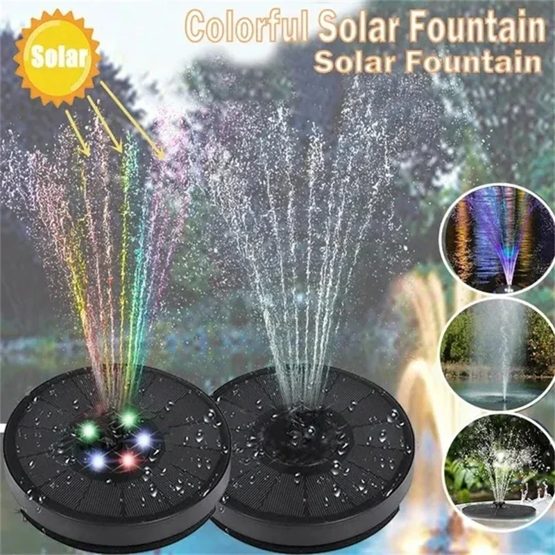 Solar Fountain Pump Energy-saving Plants Watering Kit Colorful Solar Fountain Solar Panel Bird Bath Fountain Outdoor Garden Pool image 3