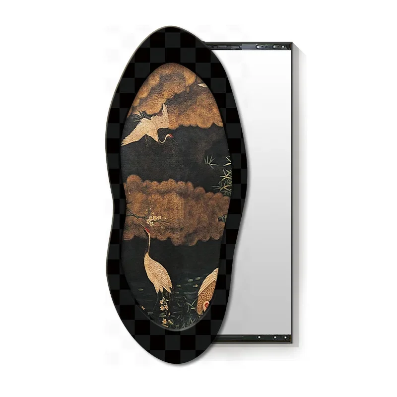 Push-pull full-length mirror, invisible closure, hidden dressing mirror hanging wall entrance painting