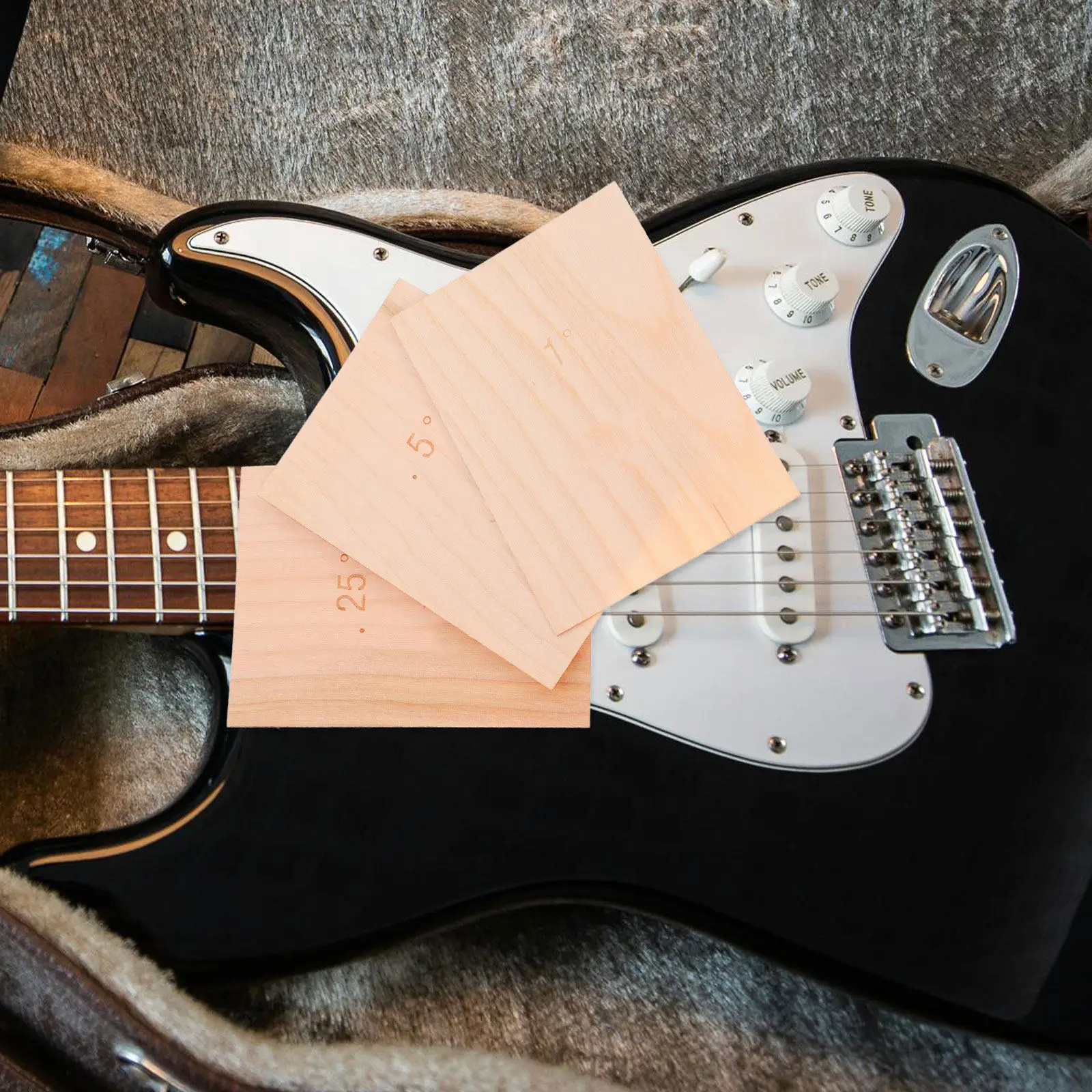

Набор из 3 штук: Сменные накладки на головку гитары из премиального кленового дерева для ремонта электрогитар и акустических гитар