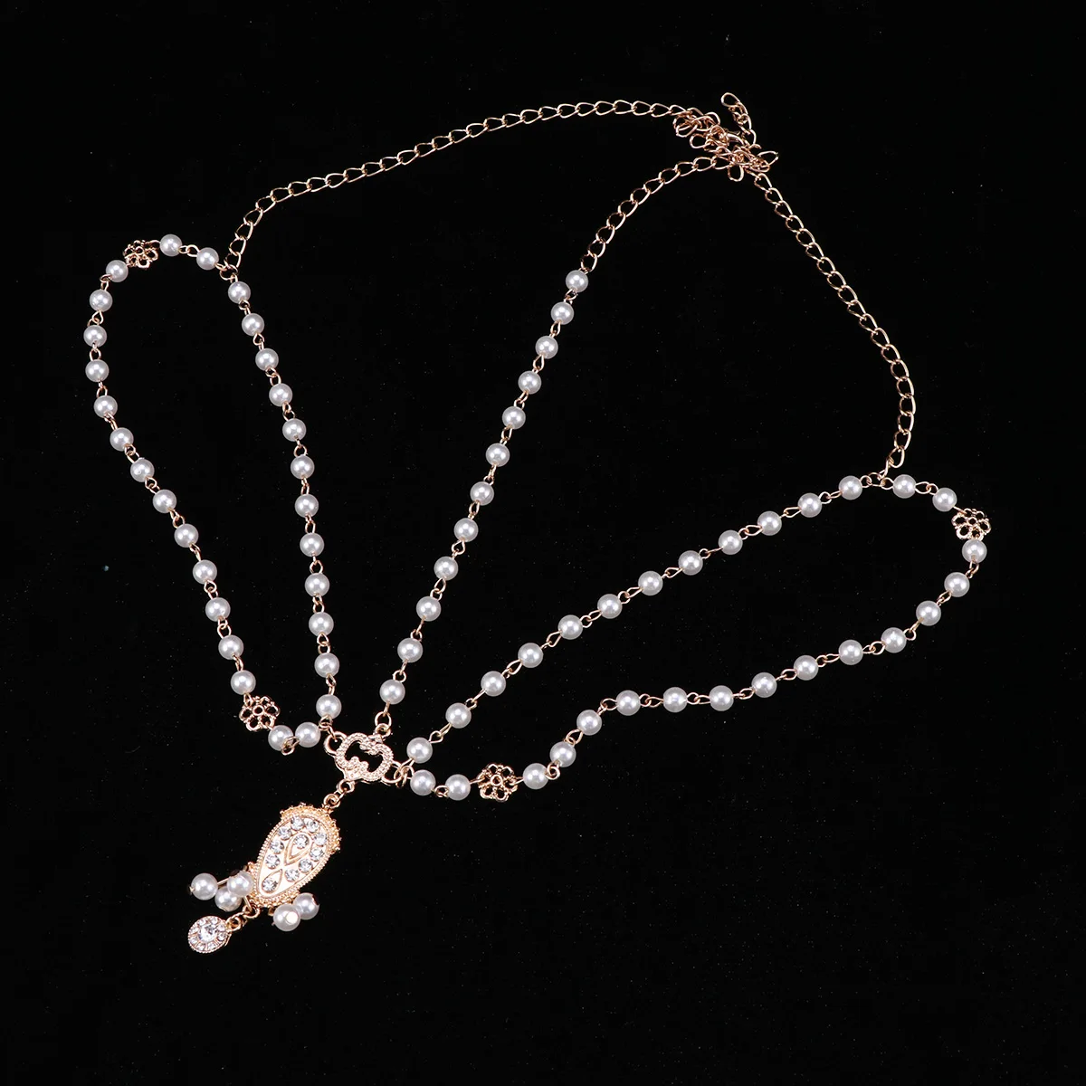 

Elegant Pearl Tassel Forehead Chain Crystal Hair Band Bridal Bohemia Hair Accessories For Wedding Party Dance Decoration