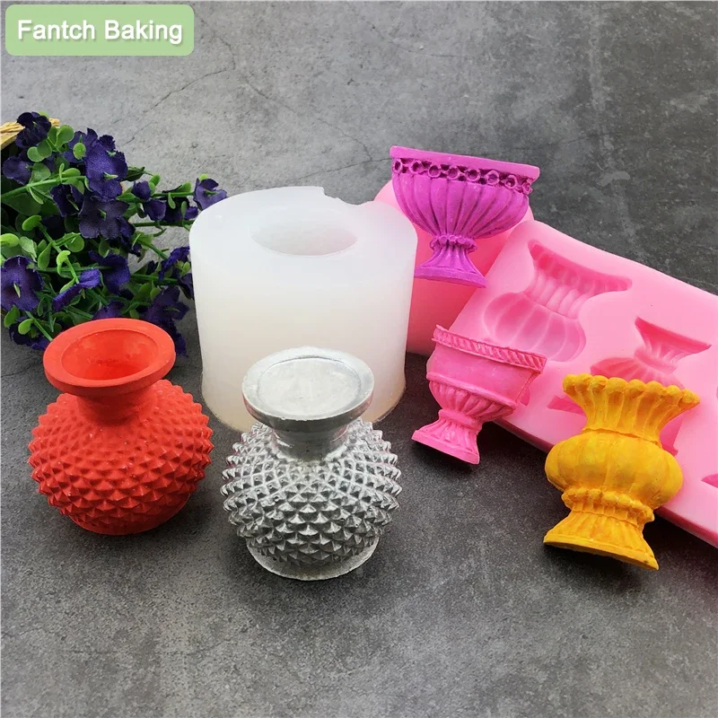 

Classical Vase Silicone Mold DIY Resin Art Candle Holder Mold Gypsum Fleshy Pot Parent Child Indoor Activity Handmade Game Set