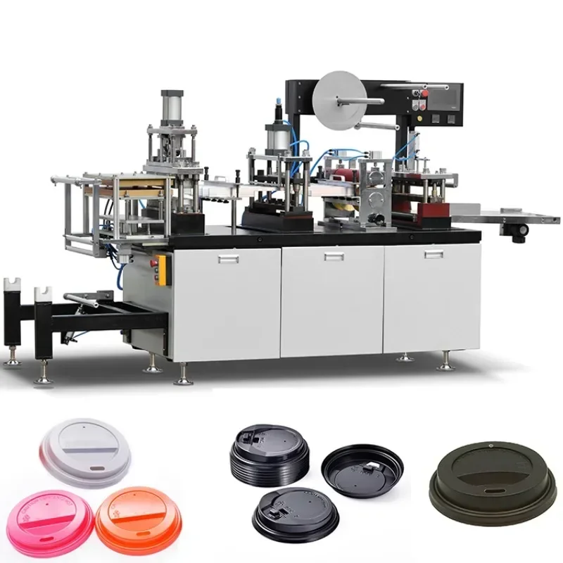 High Speed Disposable Plastic Paper Coffee Cup Lid Forming Making Machine Fully Automatic Cup Cover Making Machine for Sale