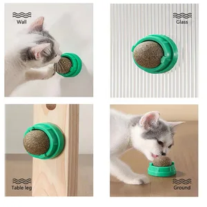 Catnip Cat Wall-On Ball Ball Toy Toy Trates Trata natural Elimina las bolas para promover la digestión de la bocadillo de hierba de gato 8 Mejores pared de bola de hierba de gatilla de ventas - №7