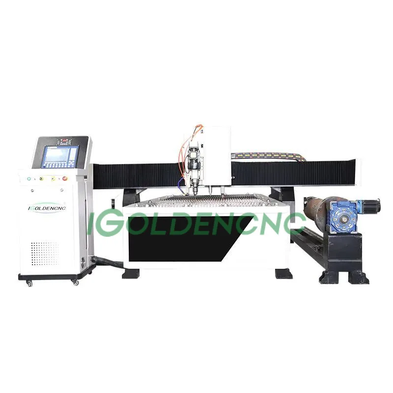 Cnc Cutter 1325 1530 4 Axis Plasma Cutting Hine With Marking Drilling Heads