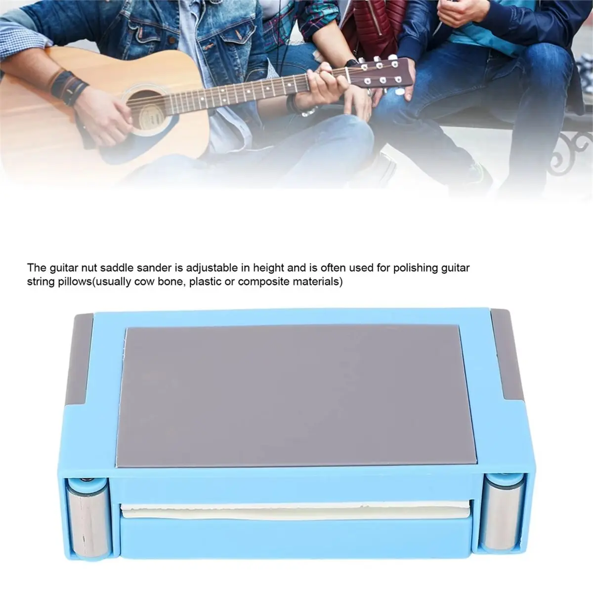Guitar Nut Saddle Grinding Sander,Guitar Pickguard Grinding Tool for Self-Adhesive Sandpaper Repair of Guitar Neck