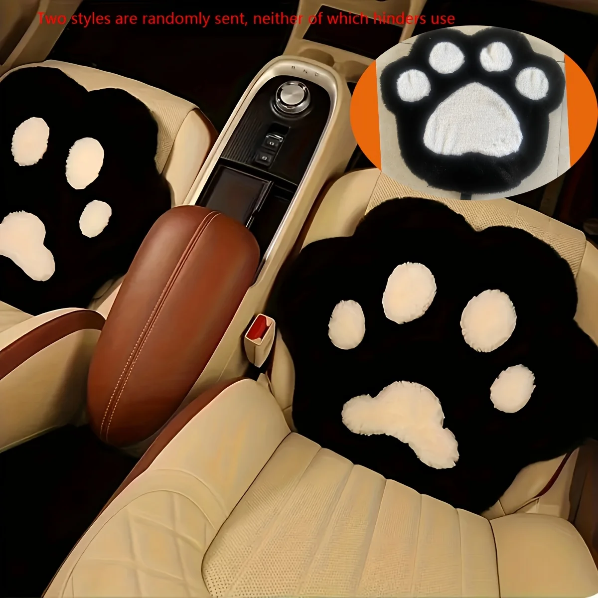 1pc Car Plush Seat Cushion, Cute Cat Claw Design, Stylish and Premium, Car Interior Decoration