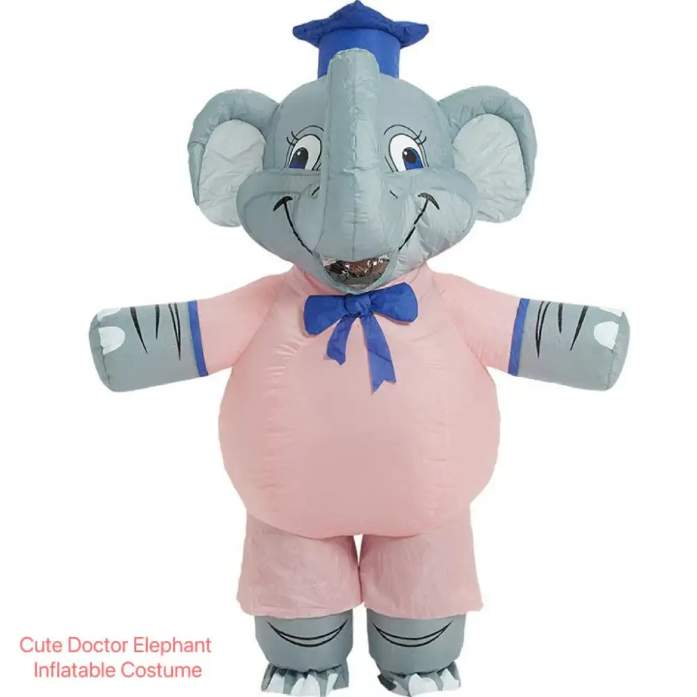 الجدة طبيب الفيل نفخ زي لطيف الكرتون الحيوانات الدعائم الملابس رياض الأطفال كلية هدية تخرج صور الدعائم