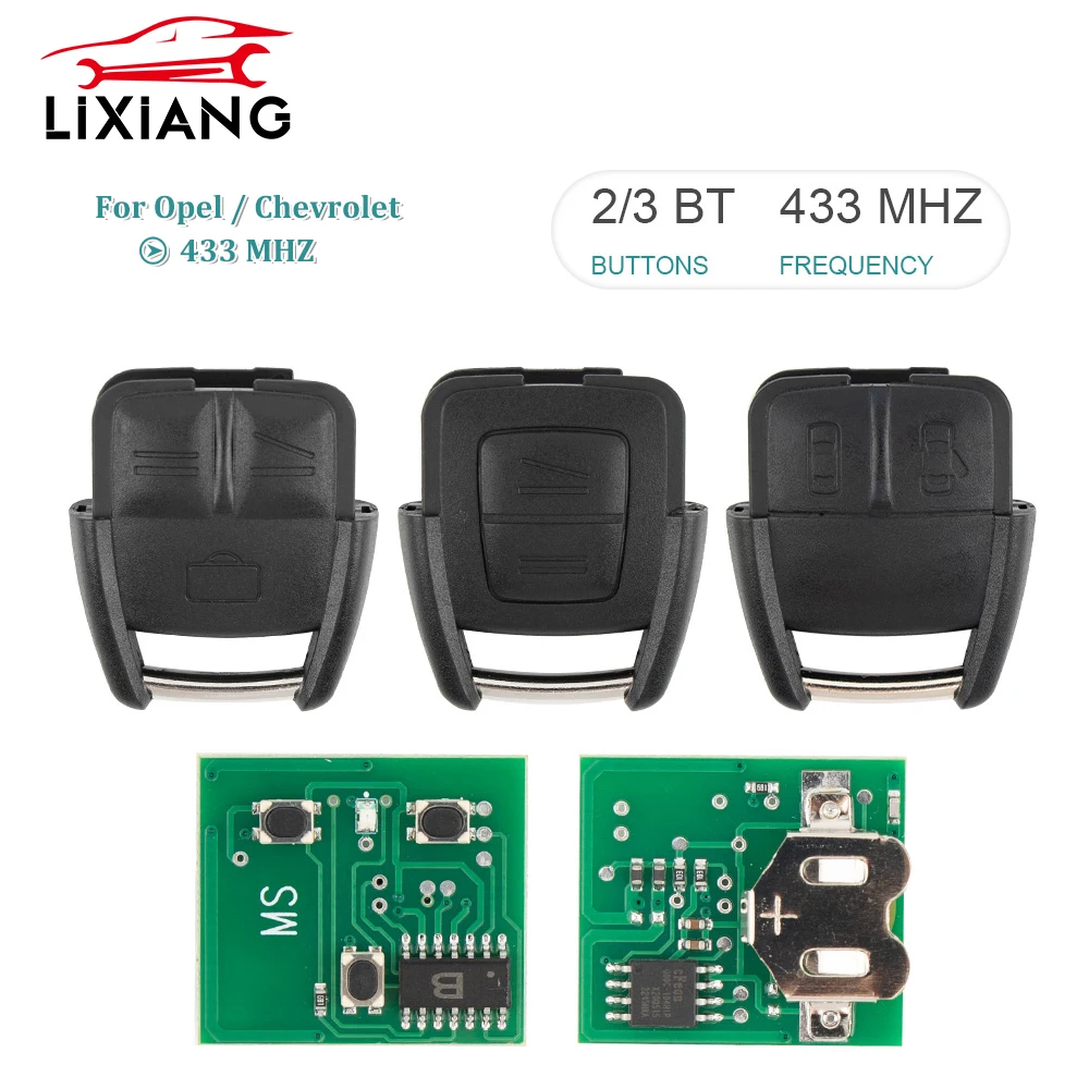 

LIXIANG 2/3 Buttons for Opel astra ZAfira VECTRA Fit Chevrolet Brasit Astra Zafira Vectra Year 433Mhz Chip Remote Car Key