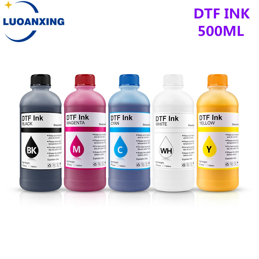 500ML DTF ink kit for direct transfer film for PET film DTF ink all desktop & large format DTF printer 1BK 1C 1M 1Y 1WH1CS