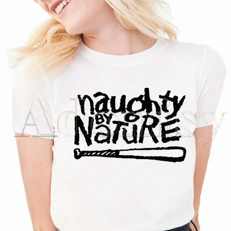 Naughty By Nature Women Tshirt Harajuku Lady Letter Print T shirt Funny Female T-shirt Leisure Casual Fashion Aesthetic Tshirt