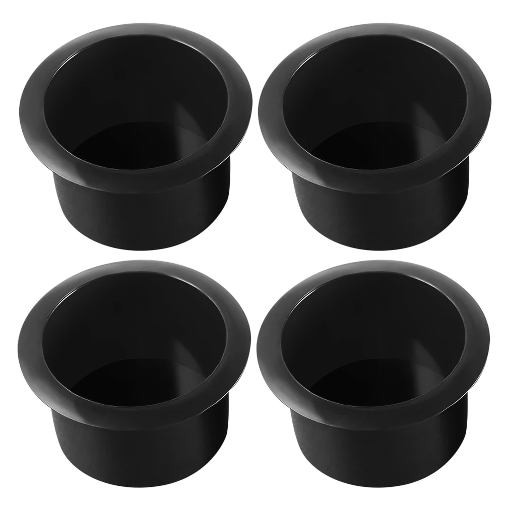 

4pcs Black Round Cup Holder Insert Replacement For Sofa Couch Rv Versatile Use Safe Material
