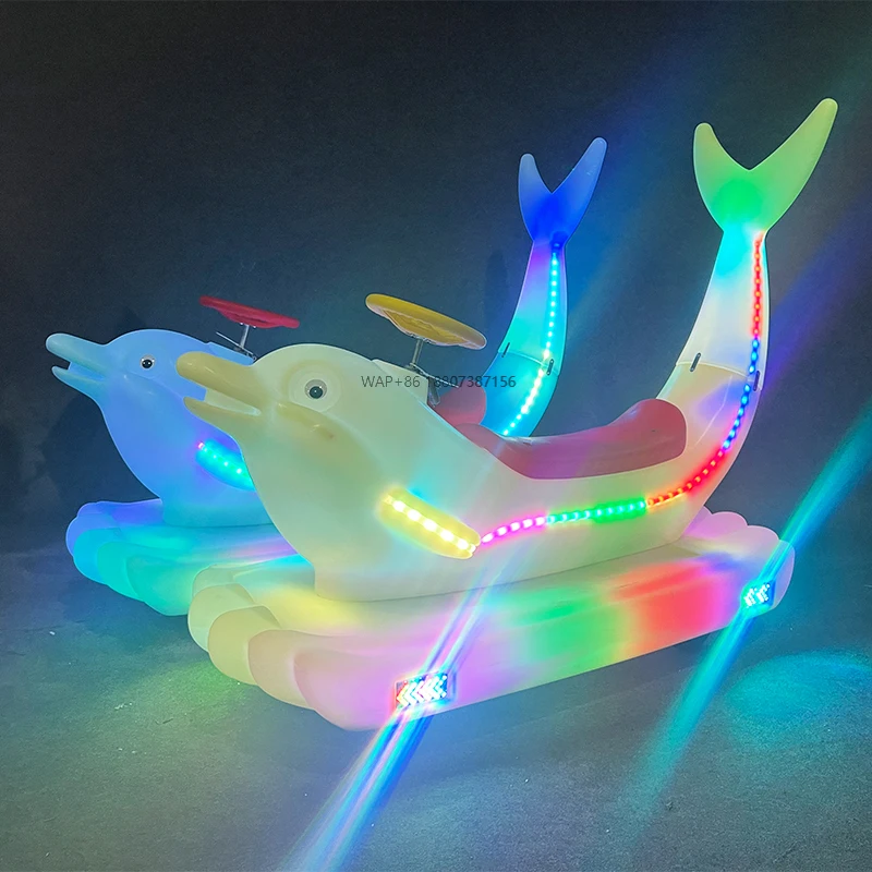 Luminous Riding Dolphin Battery Recreation Car Shopping Mall Plaza Shopping Mall Children Coin Battery Bumper Car