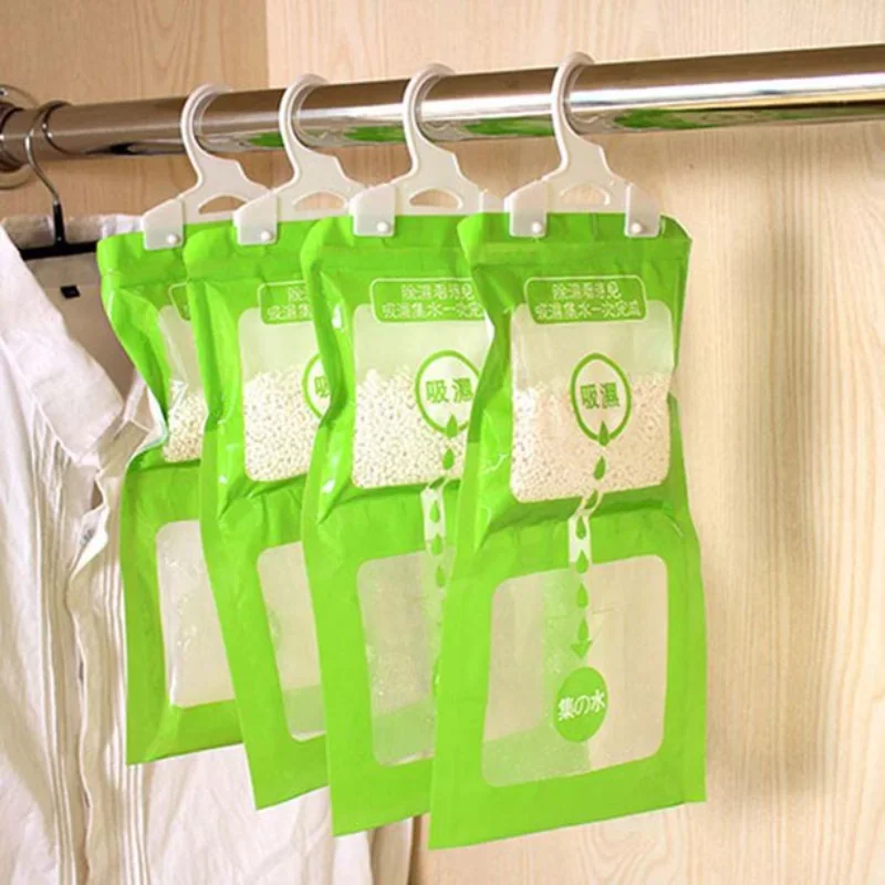1/5 Uds armario colgable a prueba de moho bolsa de deshumidificación a prueba de humedad bolsa absorbente de humedad deshumidificador de armario ecológico