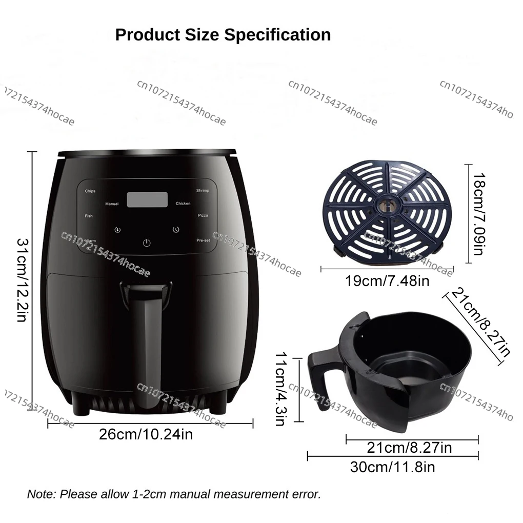 6L Air fryer Multi-functional intelligent touch screen oven Large capacity Electro mechanical deep fryer for home airfryer