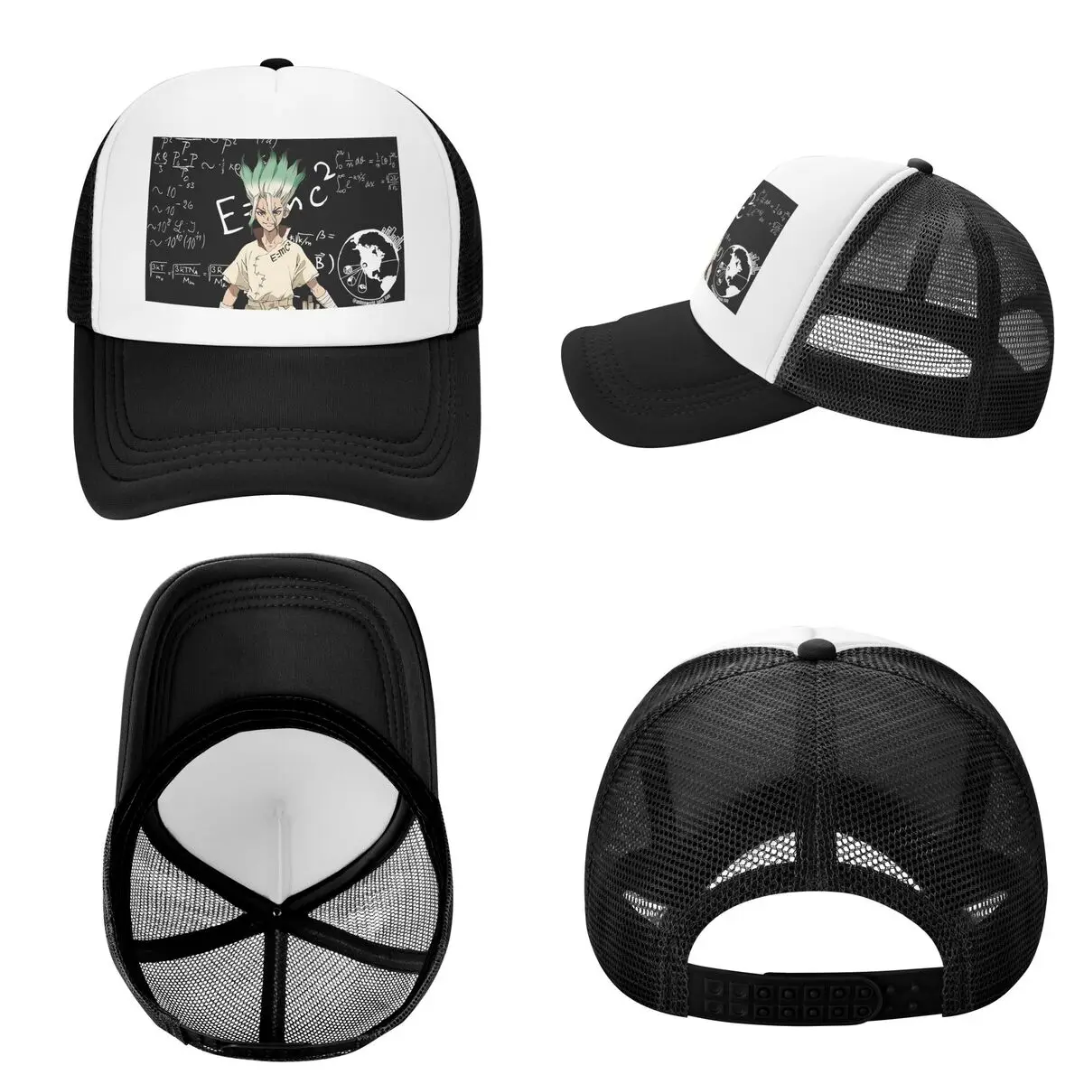 Senku Ishigami Dr Stone Apan Anime (3) Cap Fashion Mesh Baseball Caps Adjustable Hat Hip Hop Summer Unisex Baseball Hats