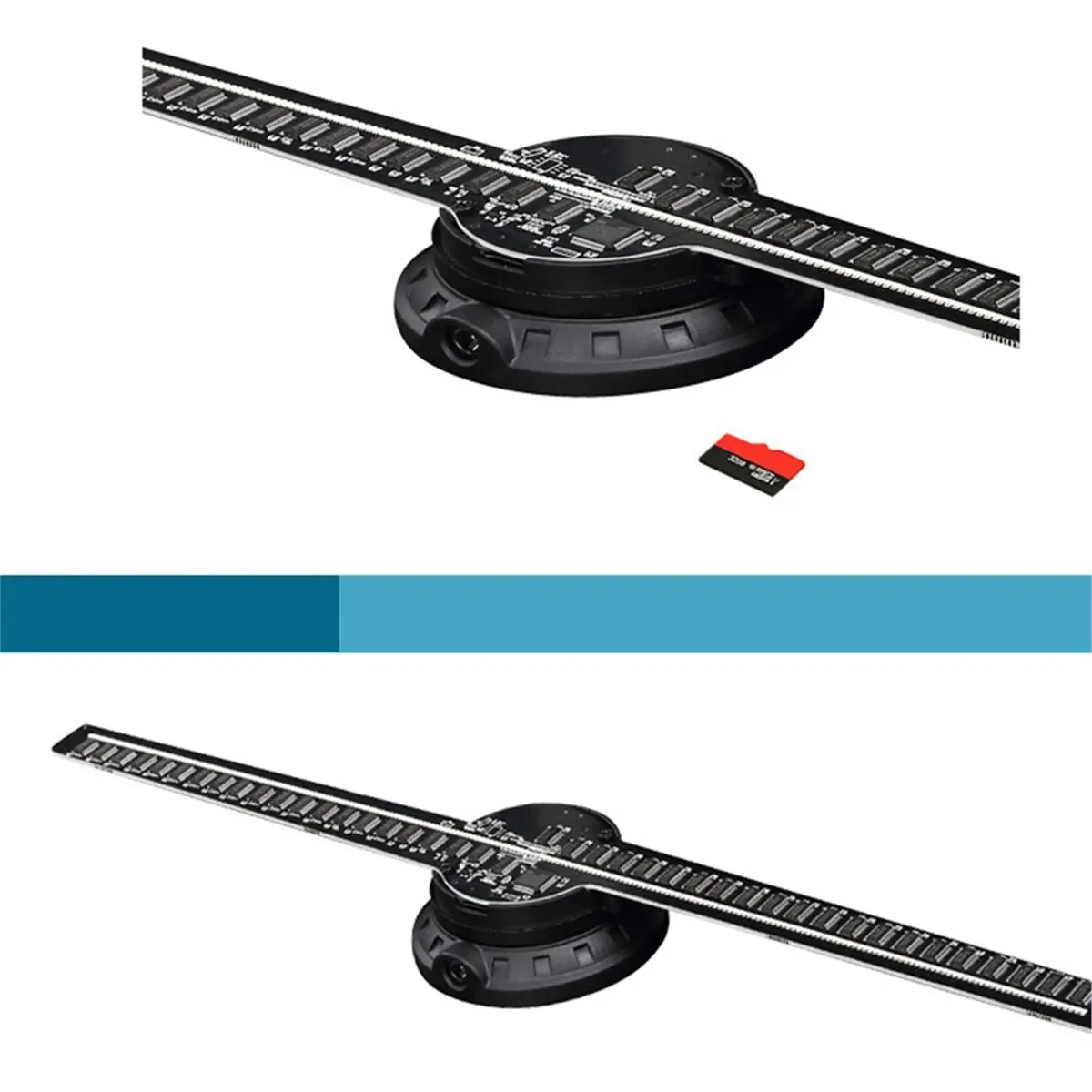 Y348A~!#3D LED Fan Projector Wall-Mounted Advertising Machine 224 LED Beads HD Eye Visuals Advertising Display EU PLUG