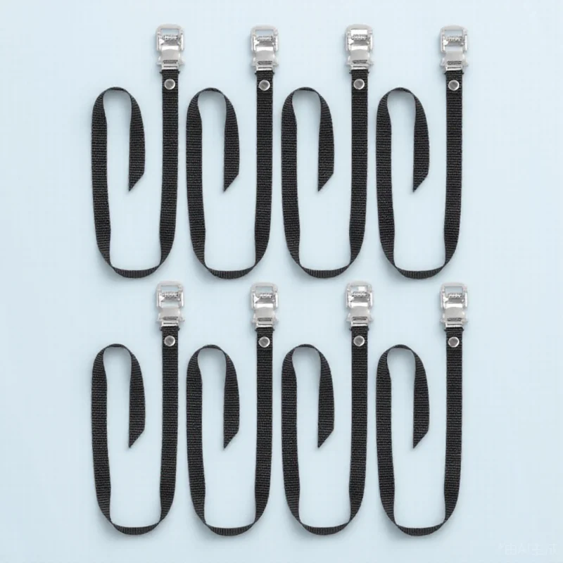 

8pcs Adjustable Bike Pedal Straps Exercise Cycle Footrest Bands Anti-Slip Universal Cycling Toe Straps Replacement For Gym Home