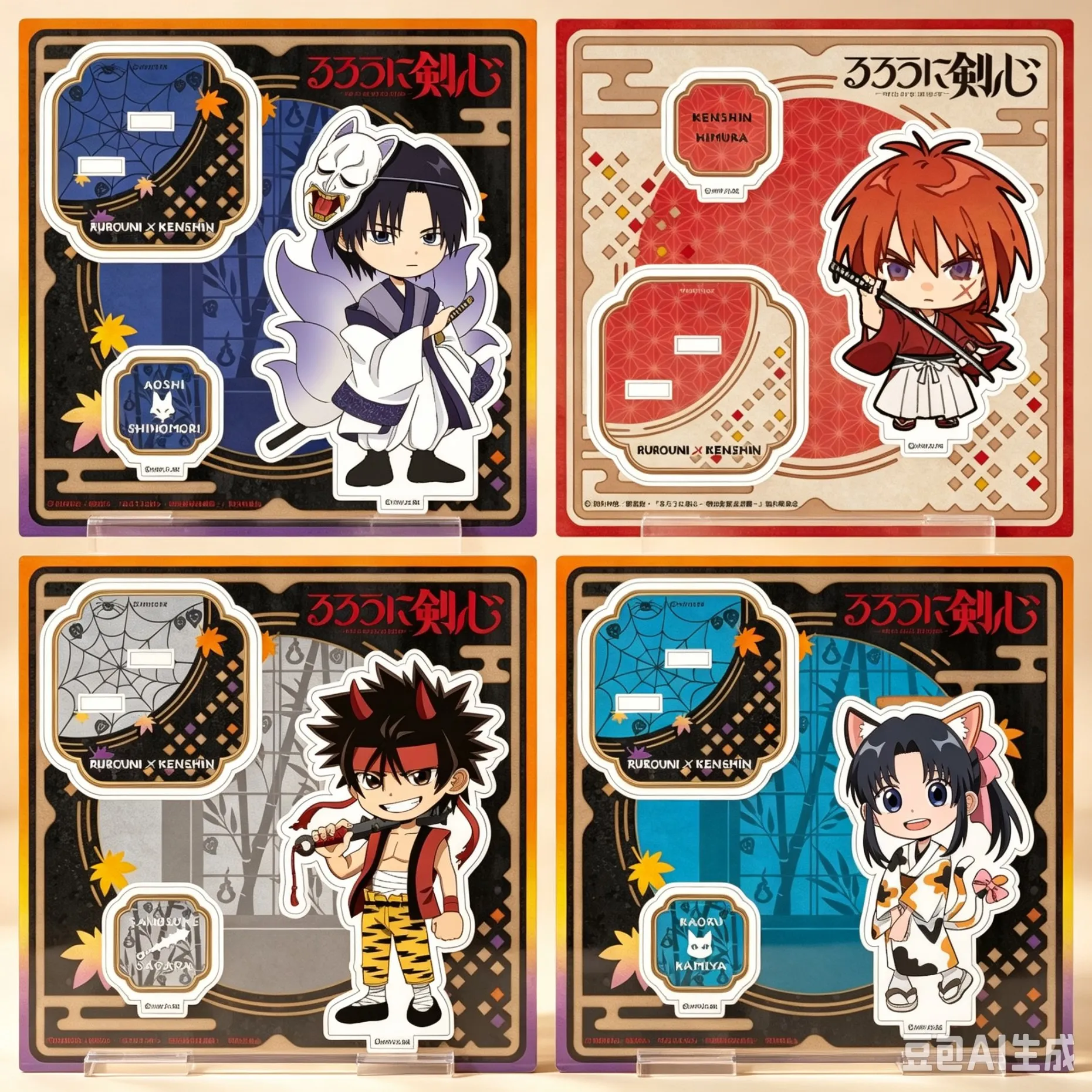 Acrylic Stand Model CLASSIC Hot 10CM Anime Rurouni Kenshin Model Action Figure Peripheral Collection Decorations Gifts Keychain