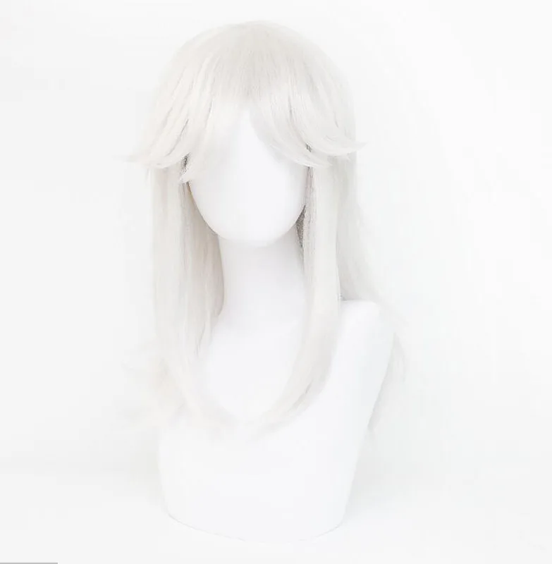 

Game Cyno Cosplay Wig Sumeru Cyno 60cm Long Silver White Heat Resistant Hair Halloween Costume Wigs