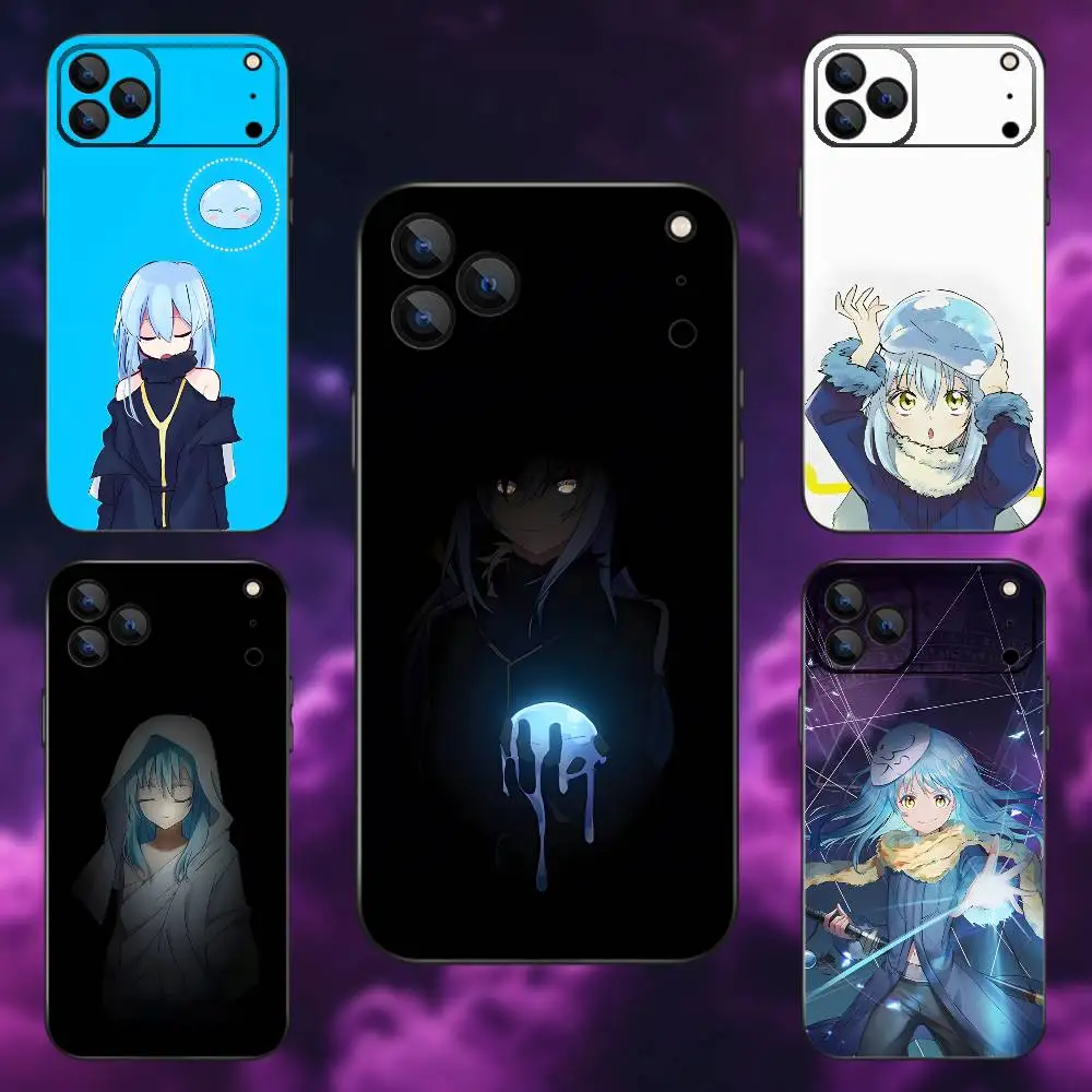 

T-Tensei Slime R-Rimuru Anime Phone Case For iPhone 17,16,15,14,13,12,Pro,Max,Plus,E,SE4,Air,Mini Black Soft Box