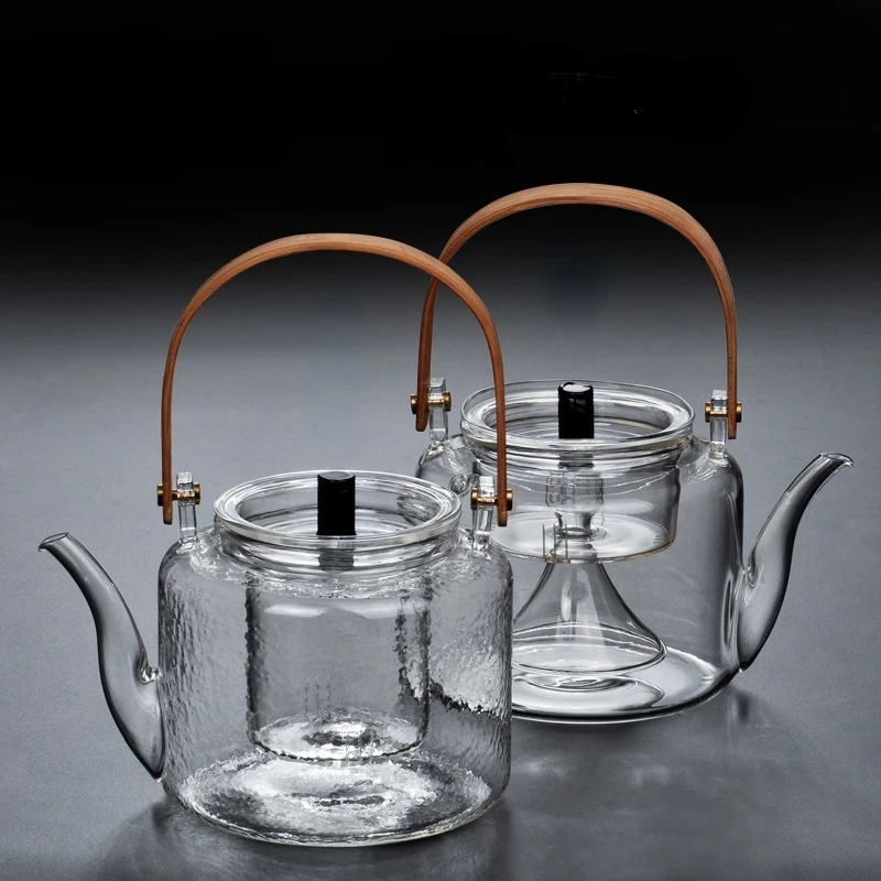 Kettle Electric Pottery Stove Heating Filter Glass Steaming Teapot Tea Cooker Flower Tea Pot Flat Bamboo Lifting Beam Pot