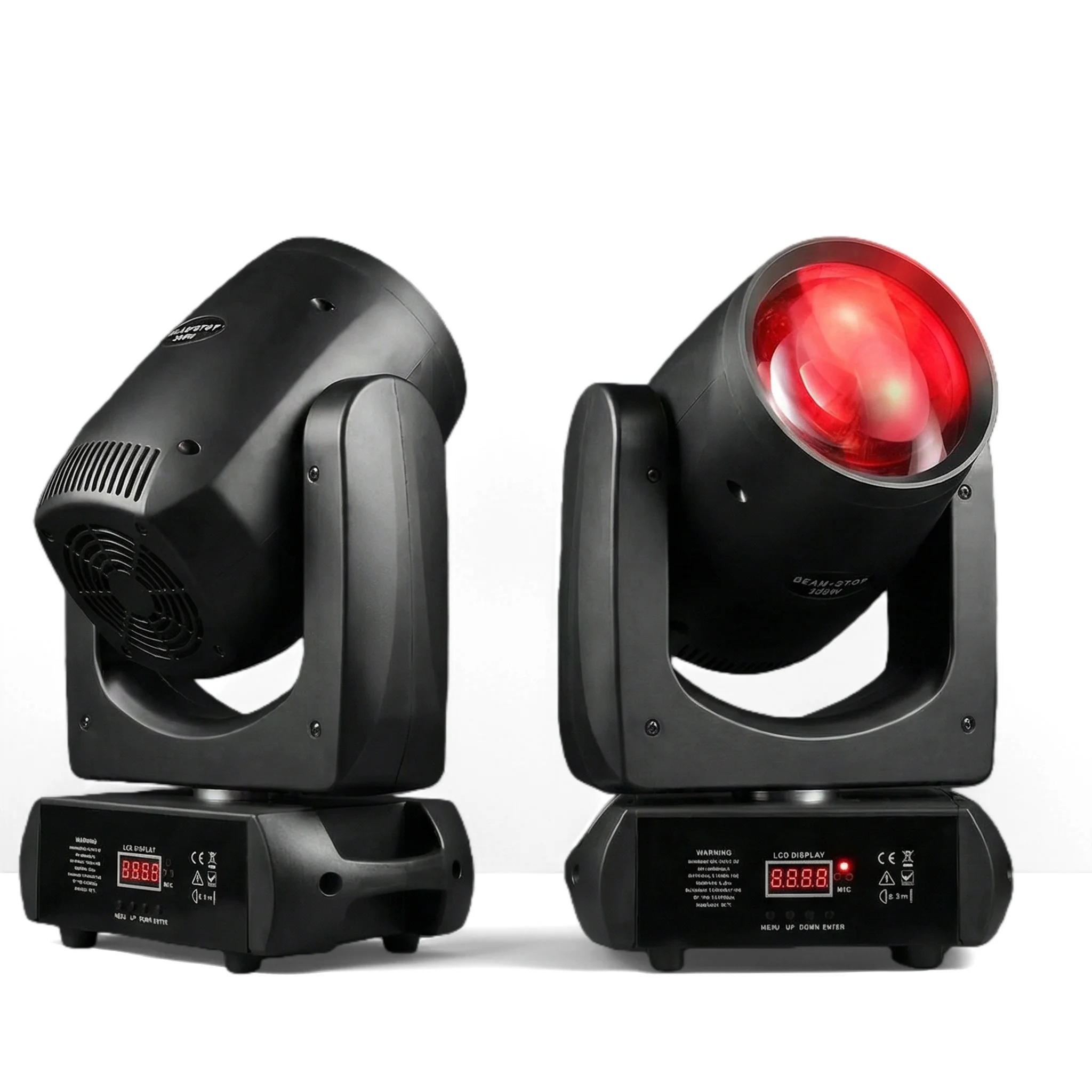 200W LED Moving Head Lights with Ring Beam & Point Effects 18 Rotating Prisms 12 Gobos 8 Color DJ DMX Penetration Stage Lighting