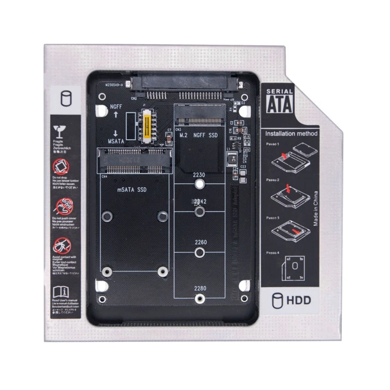 M.2 NGFF o mSATA a Adapter 2-in-1 scheda lettore convertitore NGFF o mSATA con convertitore via cavo