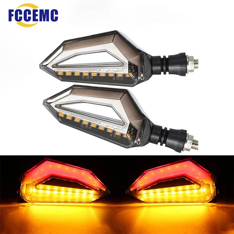 A Pair Motorcycle Modified Turn Signal Accessories Suitable For 12V Universal Eectric Vehicle LED Running Turn Warning Light