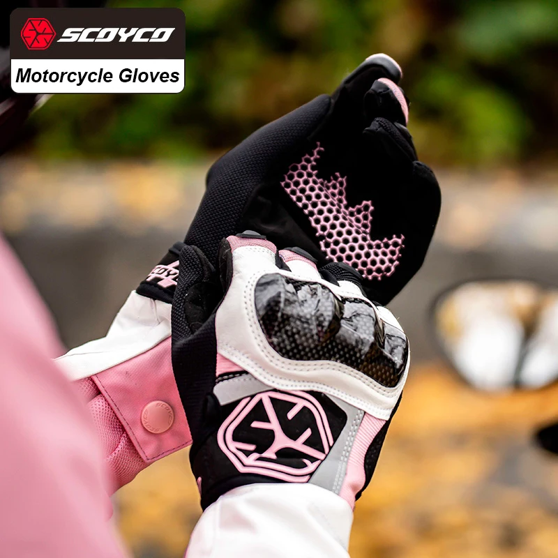 SCOYCO Motorcycle Gloves Men Women Breathable Anti-fall Luvas Motocross Riding Gloves Warm Waterproof Moto Touch Screen Guantes