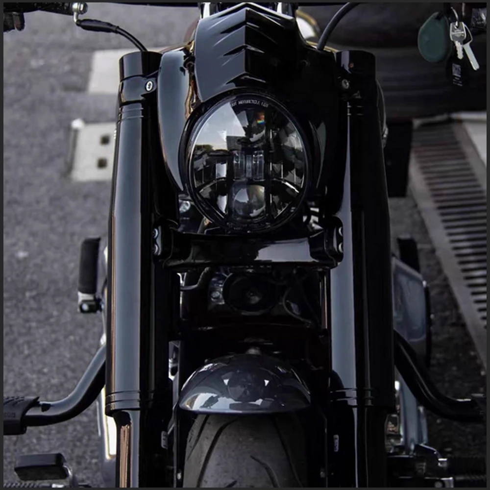 FOR Harley Softail FXBR Breakout 2018-2025 One-Piece Motorcycle Fork Protector Sleeve Black Aluminum Shock Absorber Cover