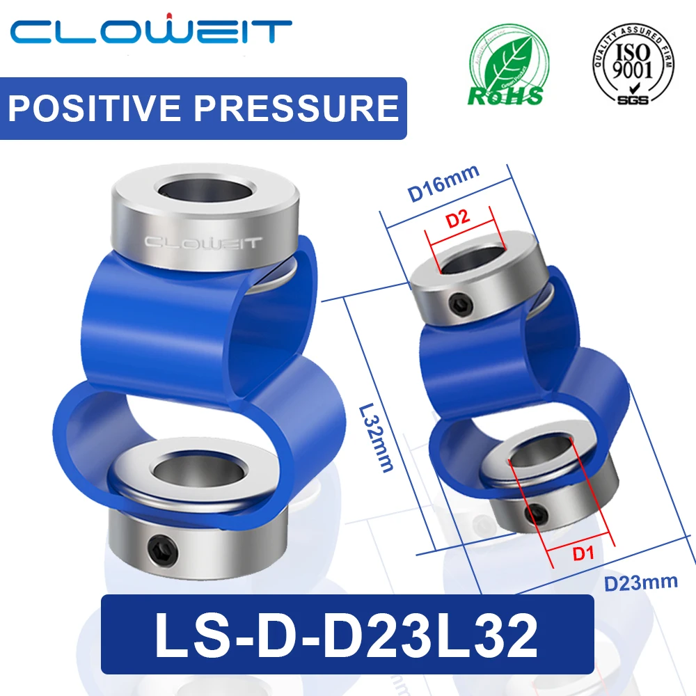 Cloweit LS-D-D23L32 Double Loop Couple Flexible Alumnum Alloy Encoder Coupling