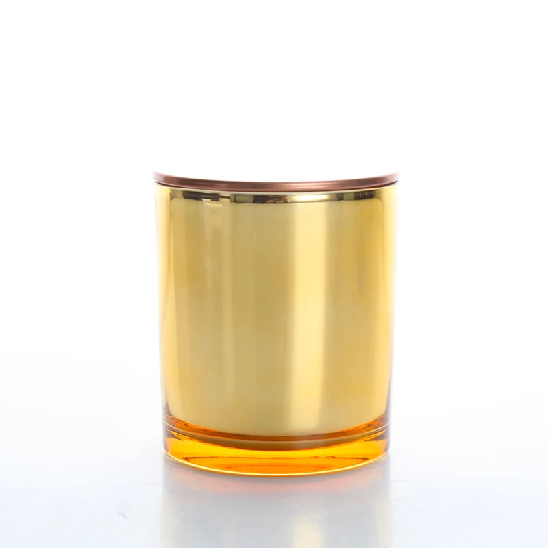 Luxury Plated Empty Candle Container Gold Glass Silver Christmas Metal Lids Silver Tin Candle Stand