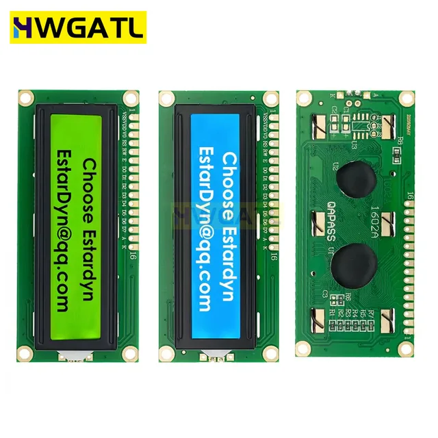 LCD1602 1602 Moduł LCD Niebieski / Żółty Zielony Ekran 16x2 Znakowy Wyświetlacz LCD PCF8574T PCF8574 IIC I2C Interfejs 5 V dla arduino