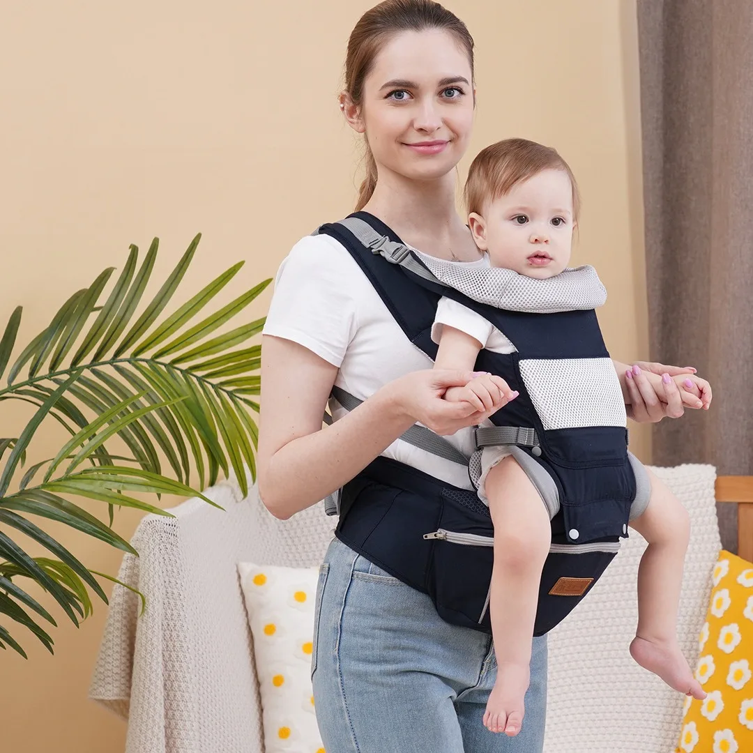 

Ergonomic Adjustable Baby Carrier Multifunctional Front Facing Infant Newborn Waist Strap Hip Seat for Travel Comfortable