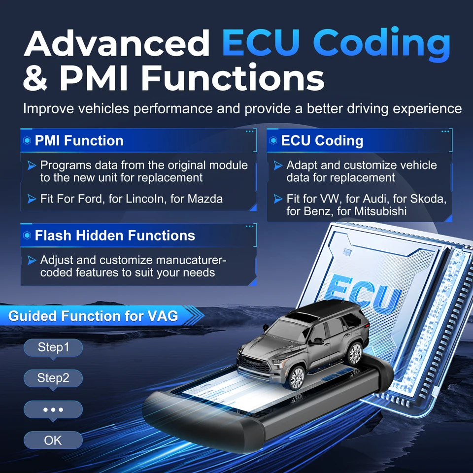 XTOOL InPlus IP819 車両診断ツール ECUコーディング 自動車スキャナー