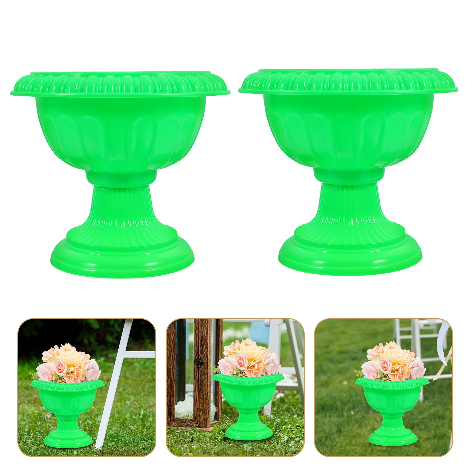 

2 Pcs Flowerpot Stage Props Creative Planter Vintage Decor Arrangement Garden Flowerpots Plastic Pp Decorative Plants Indoor