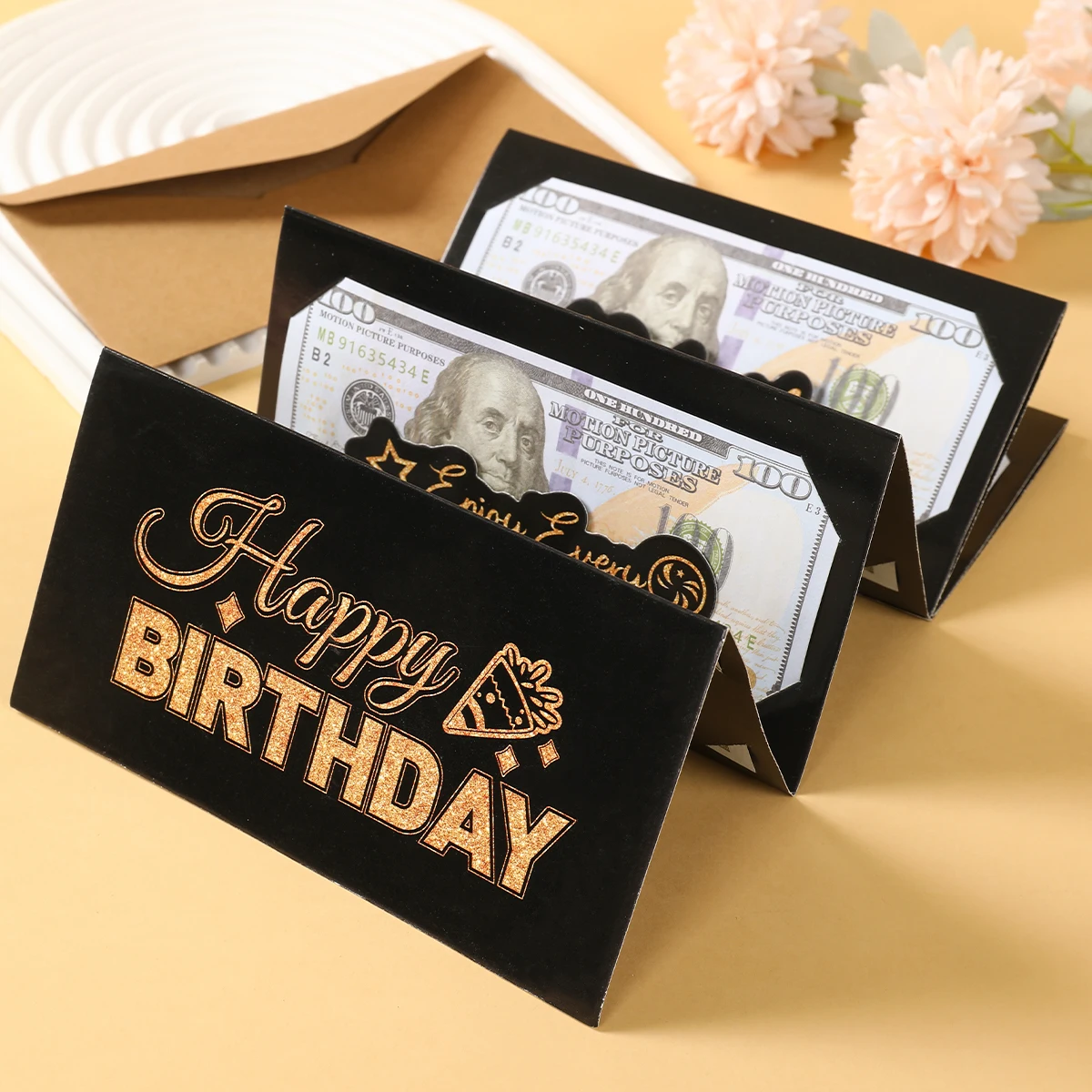 Geburtstagsgeschenk-Geldbörse mit Grußkarte, Kreative Geburtstags-Faltbare Geldumschläge, Roter Umschlag für Kinder – Detail 26