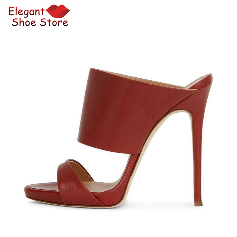 

Summer Sexy Open Toe Hollow Slippers for Women Elegant Solid Leather Platform Super High Heels Luxury Party Banquet Runway Shoes
