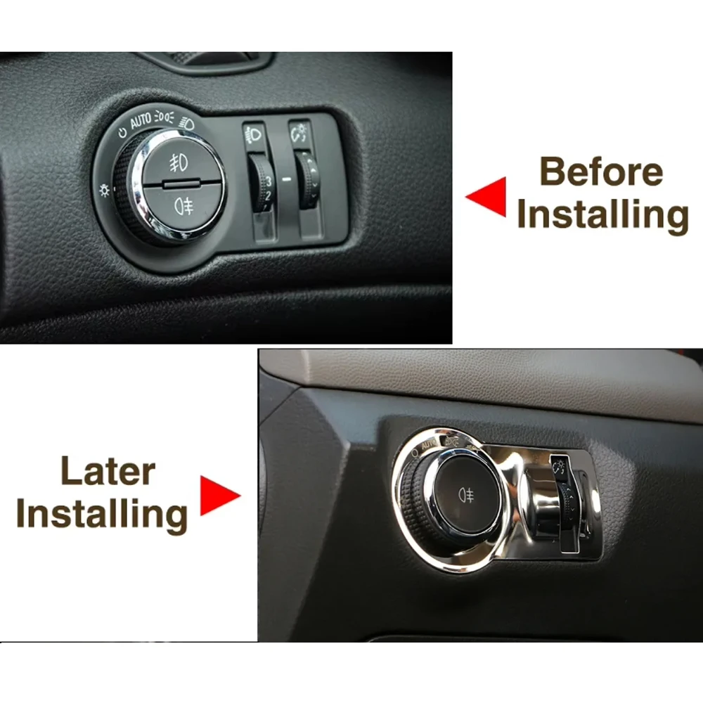 For Chevrolet Cruze 2009-2014 Malibu Trax for Opel Mokka ASTRA J Car Headlight Switch Cover Sticker Trim Accessories