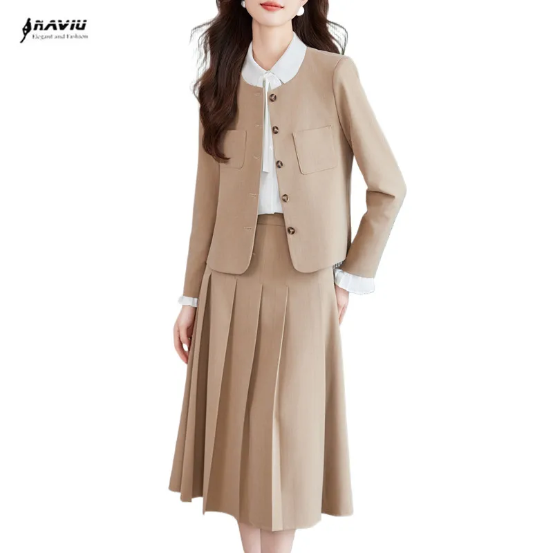 NAVIU High End Fabric Formal Women Business Suits With Blazer Coat and Skirt Office Ladies Professional Outfits Career Interview