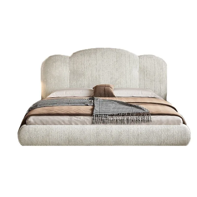 Fabric chenille retro cream wind floor-to-ceiling double bed