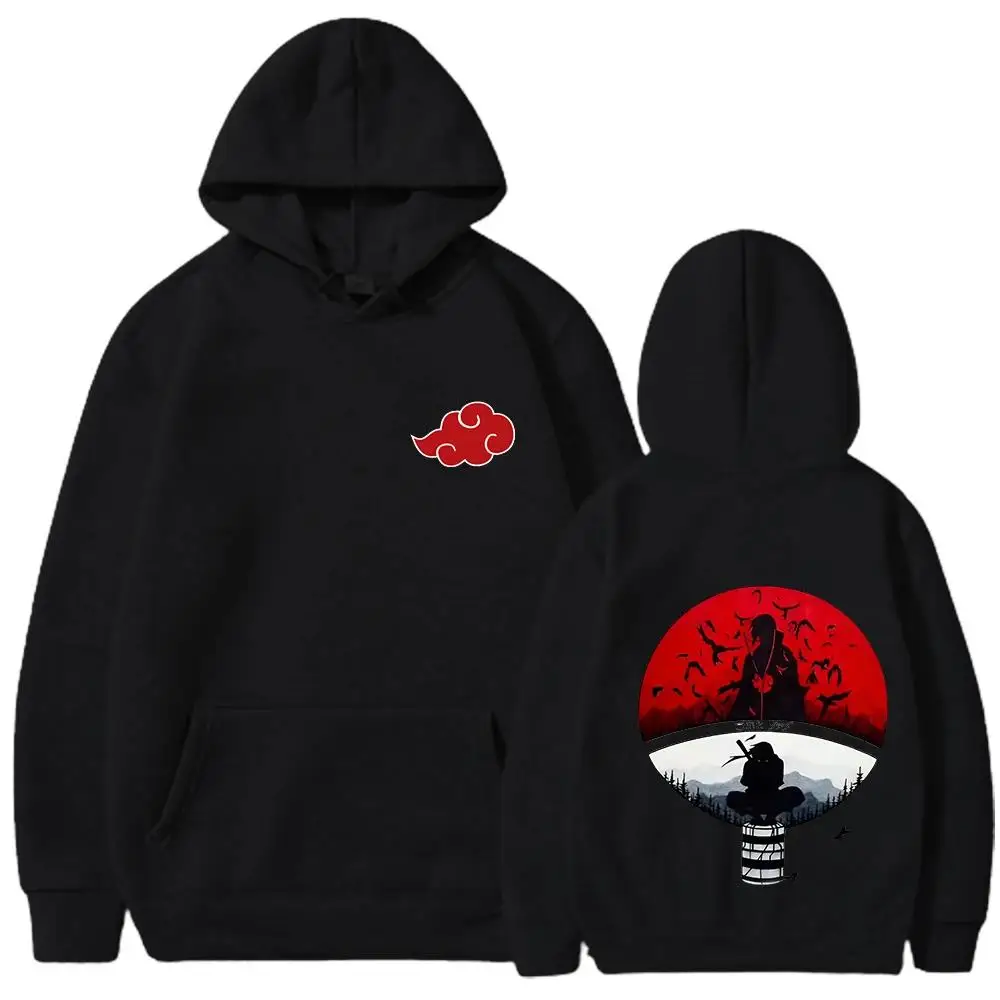Sudadera con capucha de Naruto Itachi, diseño de Akatsuki, estampado de anime, estilo urbano, unisex, para hombres y mujeres, de corte amplio, informal, de manga larga.