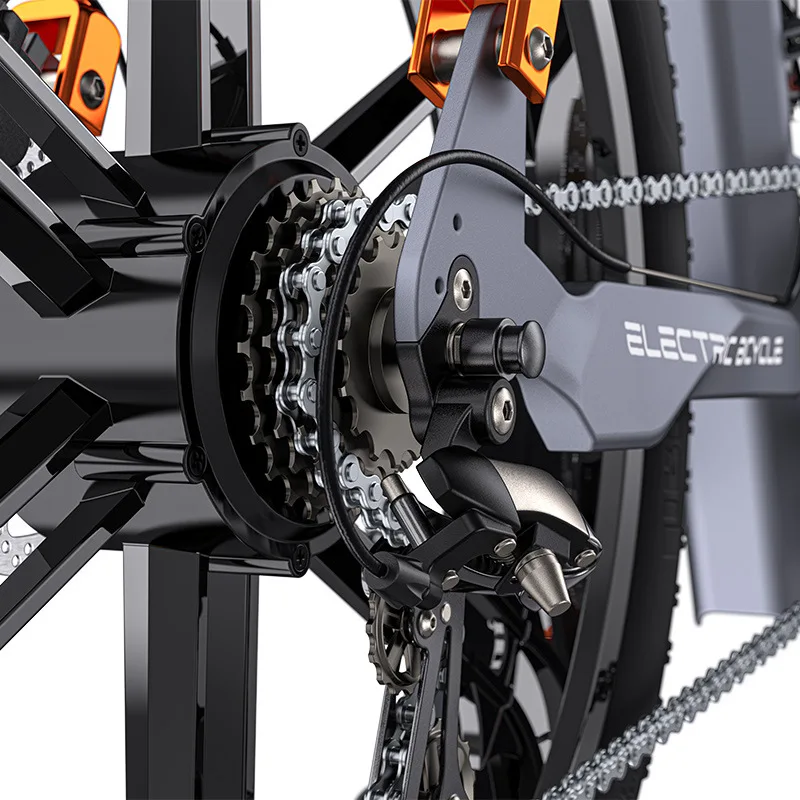 Electric Bicycle 26Inch 1000W 48V 29.2AH Folding Lithium Battery Bike Full Shock Absorber 26X4.0 Snow Tire E-bike image 6