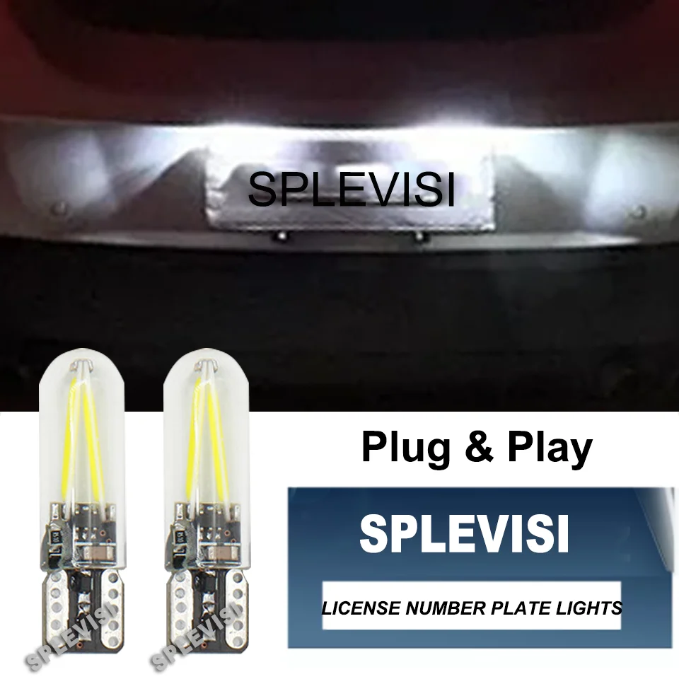 

2x T10 W5W COB LED License Number Plate Light Glass DC 12V For Hyundai Veloster Accent Santa Fe Sonata Tucson Elantra i30 i40