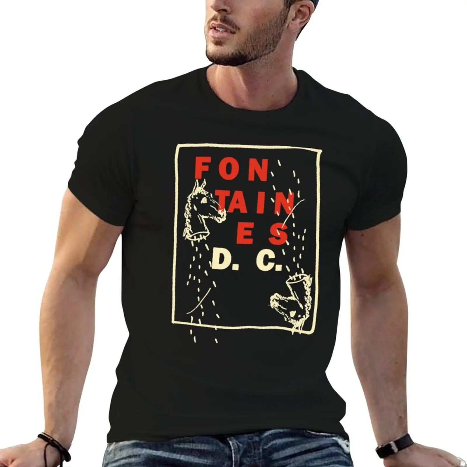 Onedos FONTAINES Show T-Shirt Casual All Match Short Sleeve T-Shirt