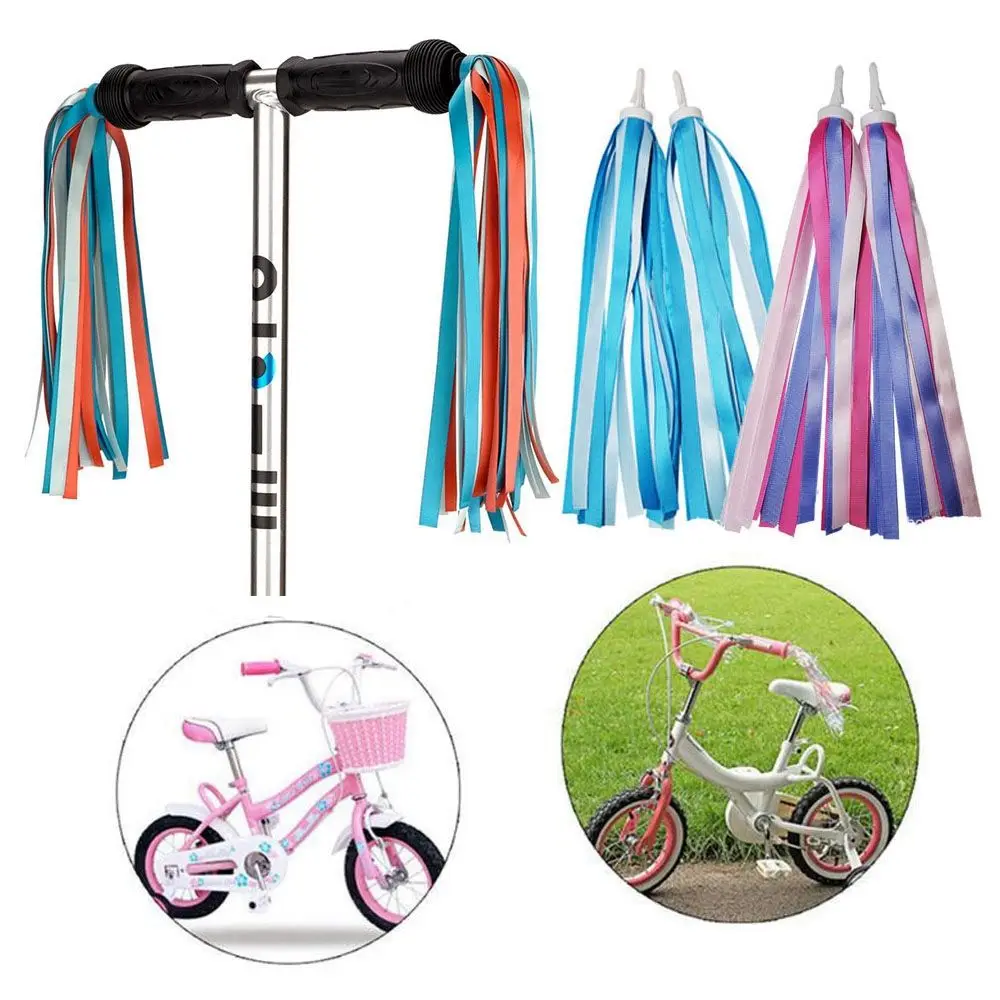 2pcs 30cm Colorful Bike Bicycle Cycling Tricycle Handlebar Tassels Kids Girls Boys Handlebar Streamers Tassels