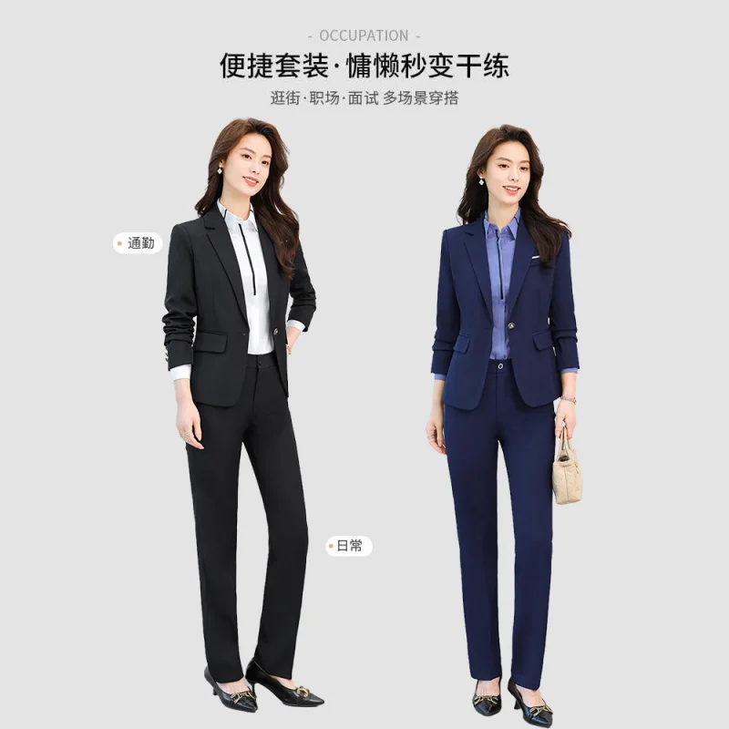 Black Blazer Women Spring Autumn Professional Elegant Business Interview Formal Suit White-collar Manager Workwear